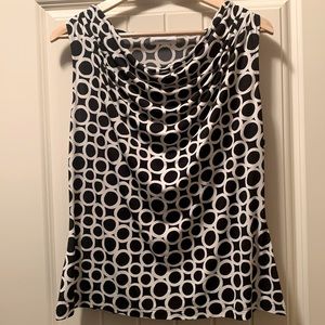 EUC Calvin Klein Sleeveless Suit/Dress/Work Blouse/Top, Black and White, Sz XL✨